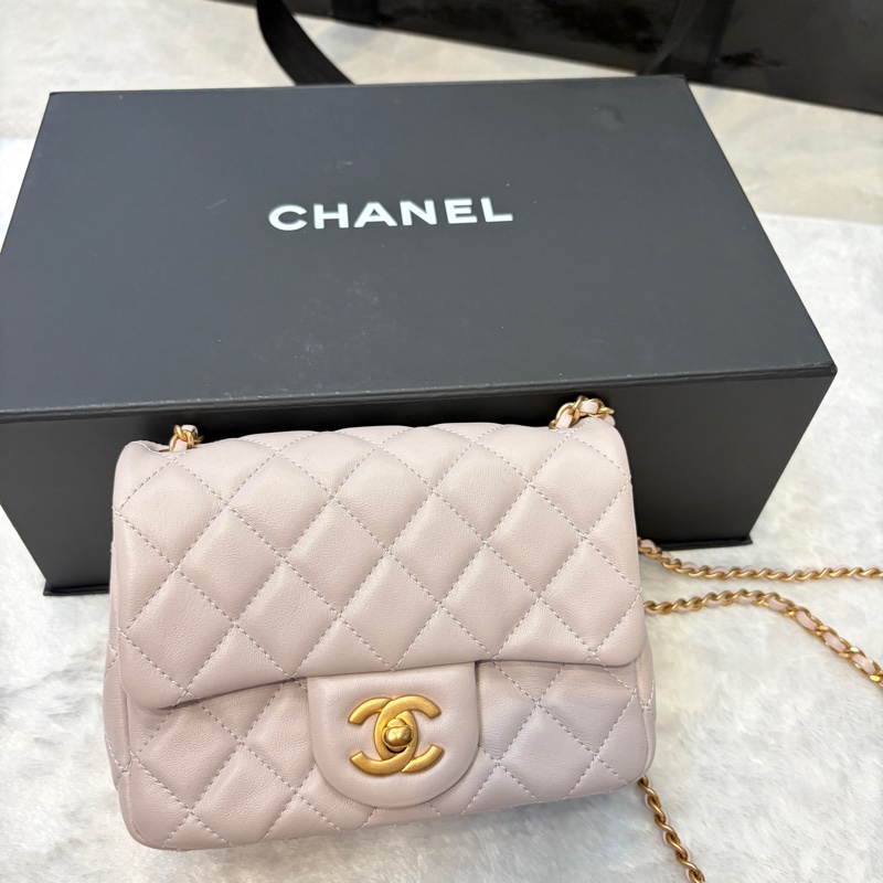 Chanel CF金球調節鏈 芯片款 方胖 灰粉色 粉紫色-1