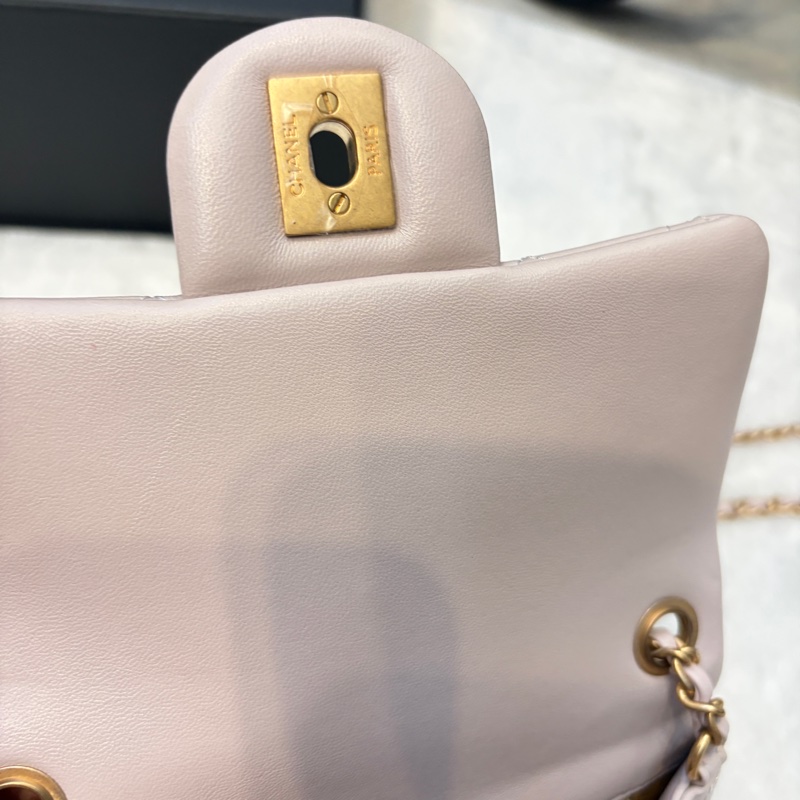 Chanel CF金球調節鏈 芯片款 方胖 灰粉色 粉紫色-2