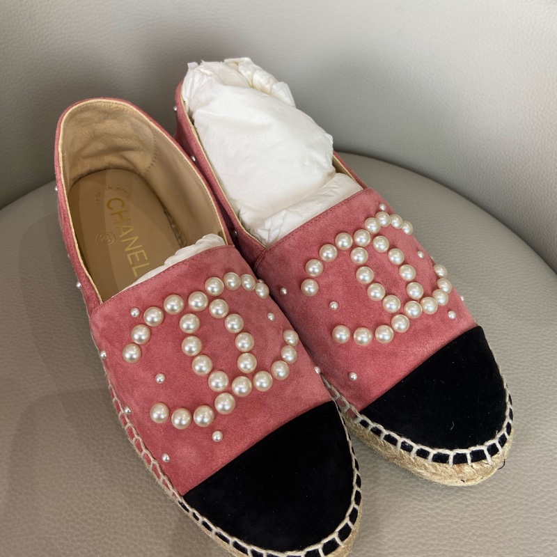 閒置未使用 CHANEL香奈兒珍珠平底鞋休閒鞋36碼 附件:單品-0