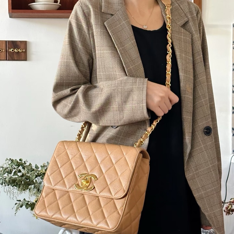 ChanelVintage 荔枝牛皮大方胖-1