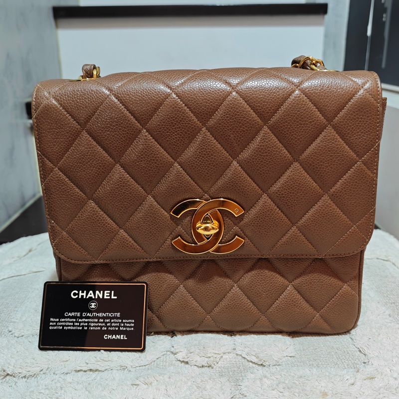 ChanelVintage 荔枝牛皮大方胖-10
