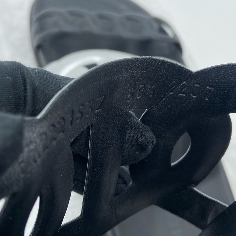 HERMES愛馬仕銀色豬鼻子拖鞋，38.5碼 🈚附件-3