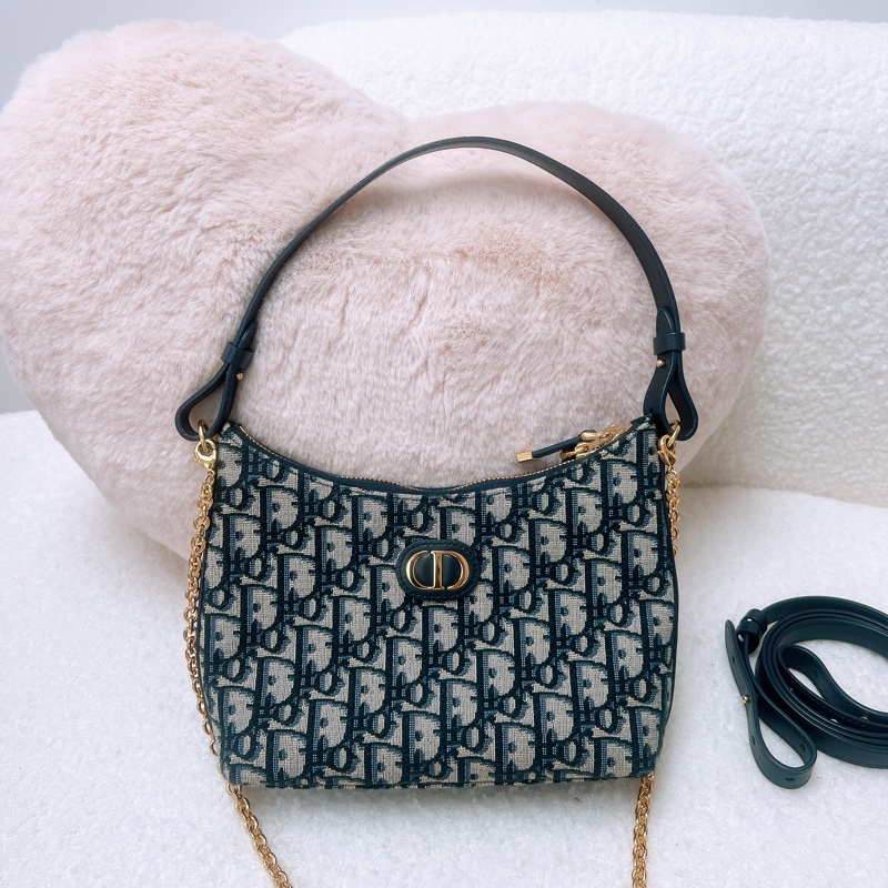 Dior miss caro diorling 藍色老花飯盒包/腋下包-0