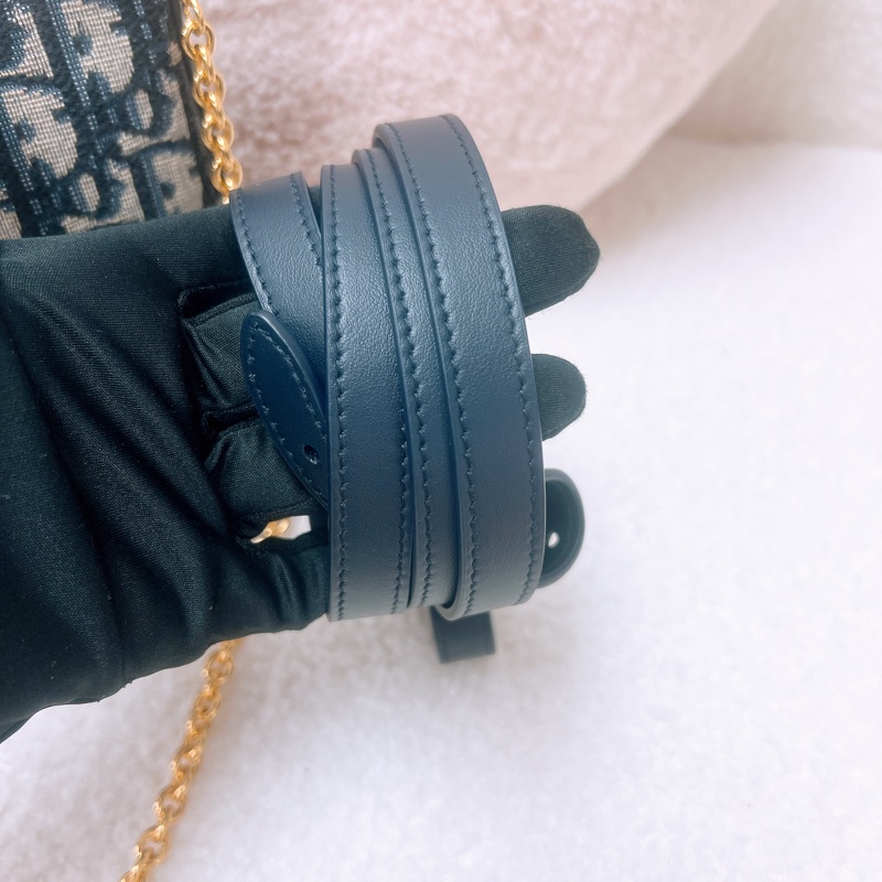 Dior miss caro diorling 藍色老花飯盒包/腋下包-11