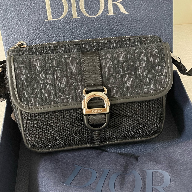 DIOR 黑色老花 小8字包 小郵差包-0