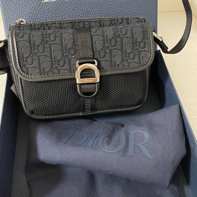 DIOR 黑色老花 小8字包 小郵差包-1