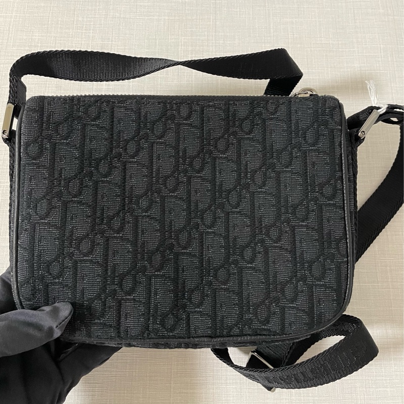 DIOR 黑色老花 小8字包 小郵差包-6