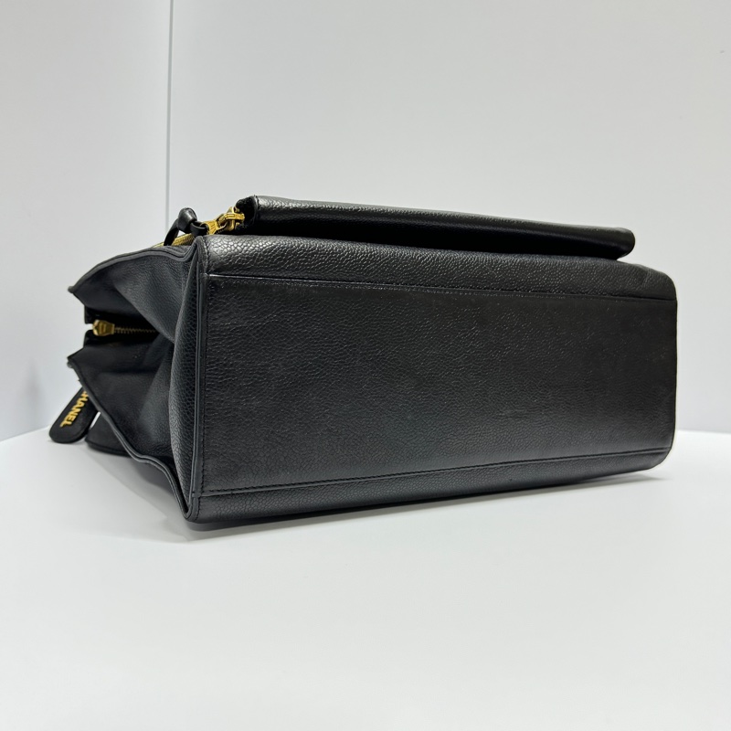 【極新CHANEL🎀】 Chanel 黑金荔枝牛皮 肩背托特包 (專櫃265,000)-3