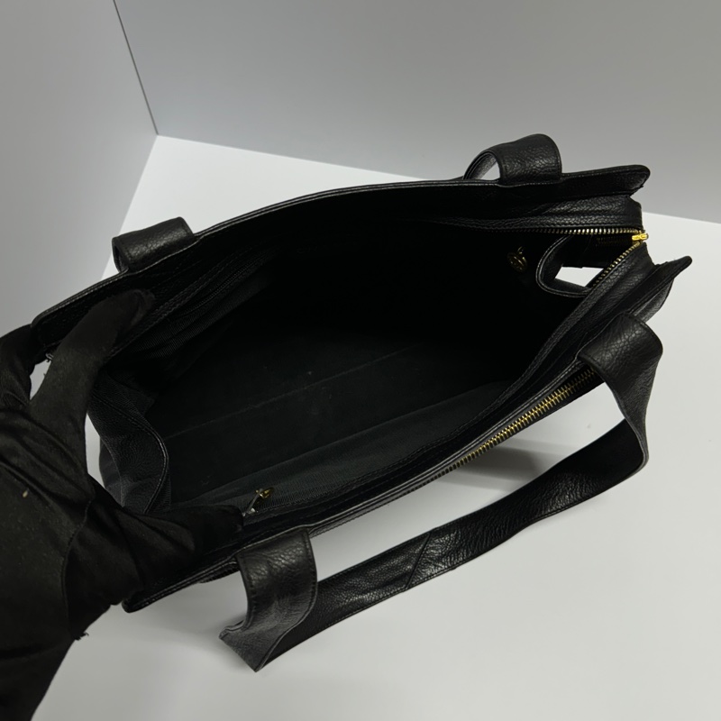 【極新CHANEL🎀】 Chanel 黑金荔枝牛皮 肩背托特包 (專櫃265,000)-5