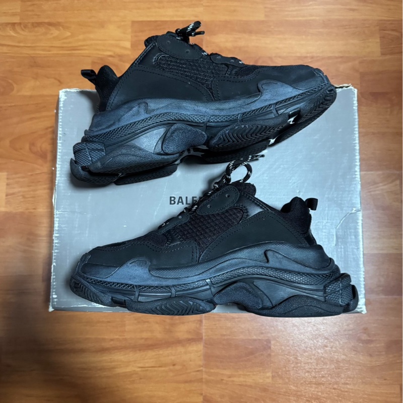 Balenciaga老爹鞋巴黎世家 Triple S 做舊女款 黑色 36碼-1