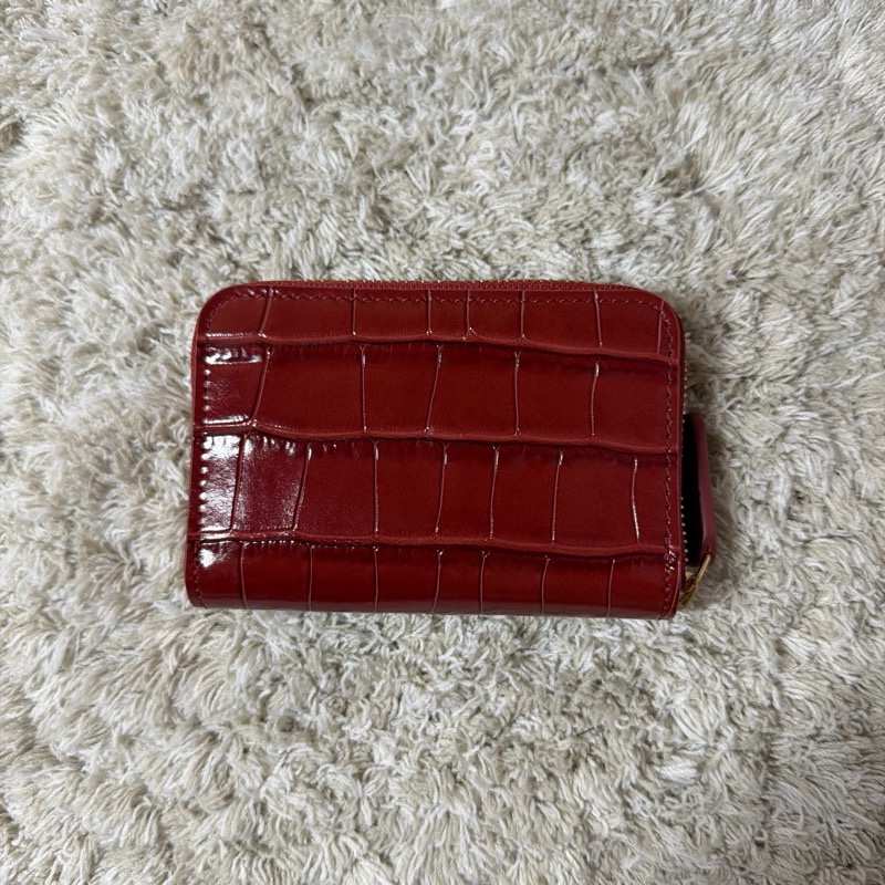 Chanel 26S 鱷魚壓紋紅色拉鍊卡包-2