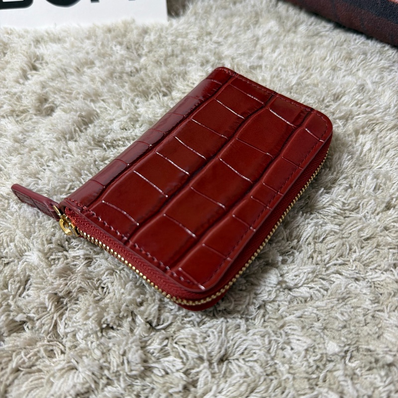 Chanel 26S 鱷魚壓紋紅色拉鍊卡包-12