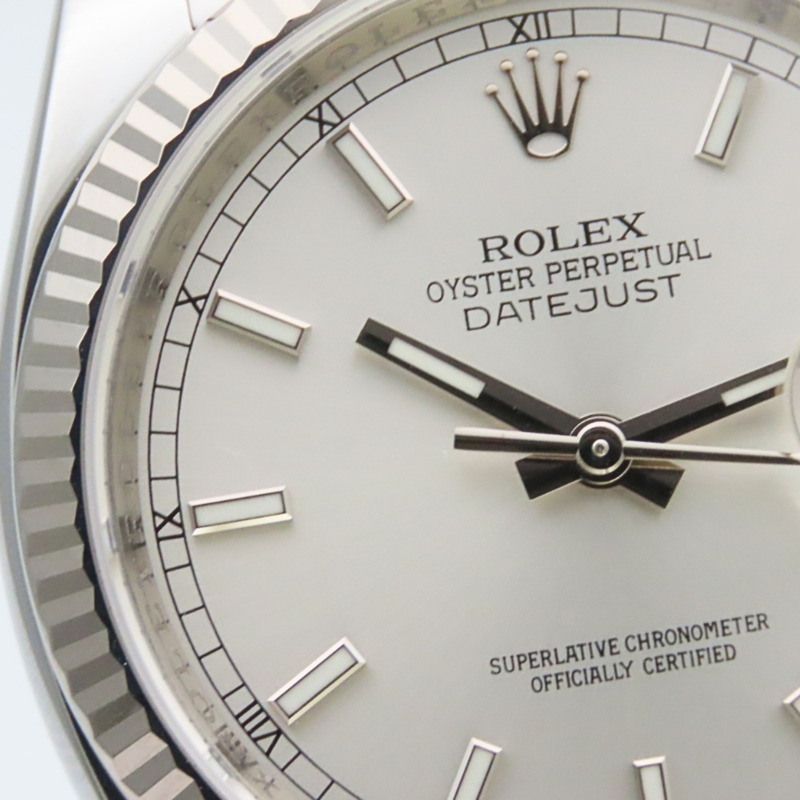 Rolex Datejust 36 116234 精鋼/18K 白金錶殼,銀色錶盤,條形刻度,男士腕錶-9