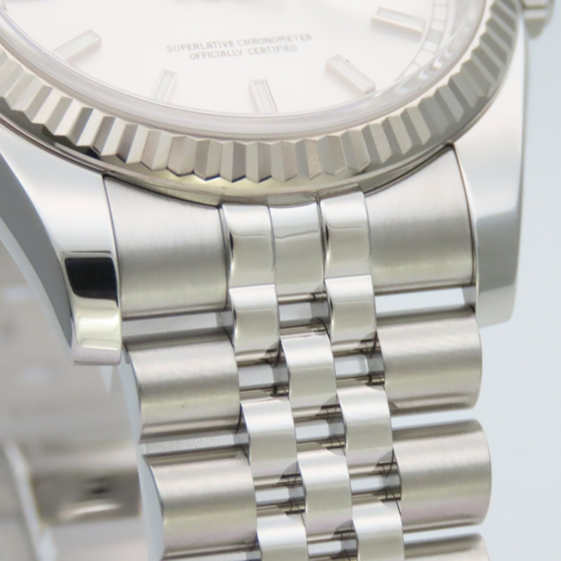 Rolex Datejust 36 116234 精鋼/18K 白金錶殼,銀色錶盤,條形刻度,男士腕錶-14