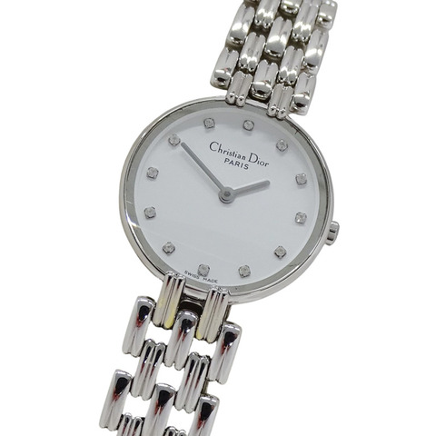 Christian Dior 女士手錶，品牌名稱，Baghira，石英，不銹鋼 (SS)，D44-120，銀色，白色，圓形。