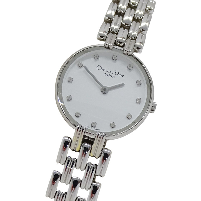 Christian Dior 女士手錶，品牌名稱，Baghira，石英，不銹鋼 (SS)，D44-120，銀色，白色，圓形。-0