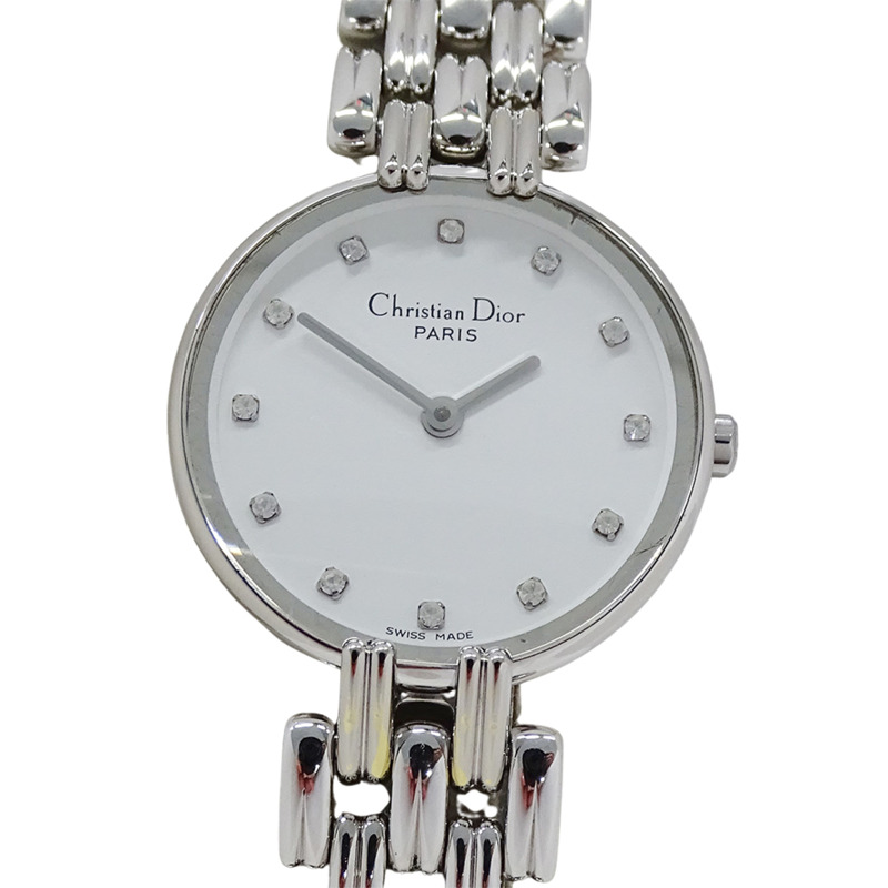 Christian Dior 女士手錶，品牌名稱，Baghira，石英，不銹鋼 (SS)，D44-120，銀色，白色，圓形。-1