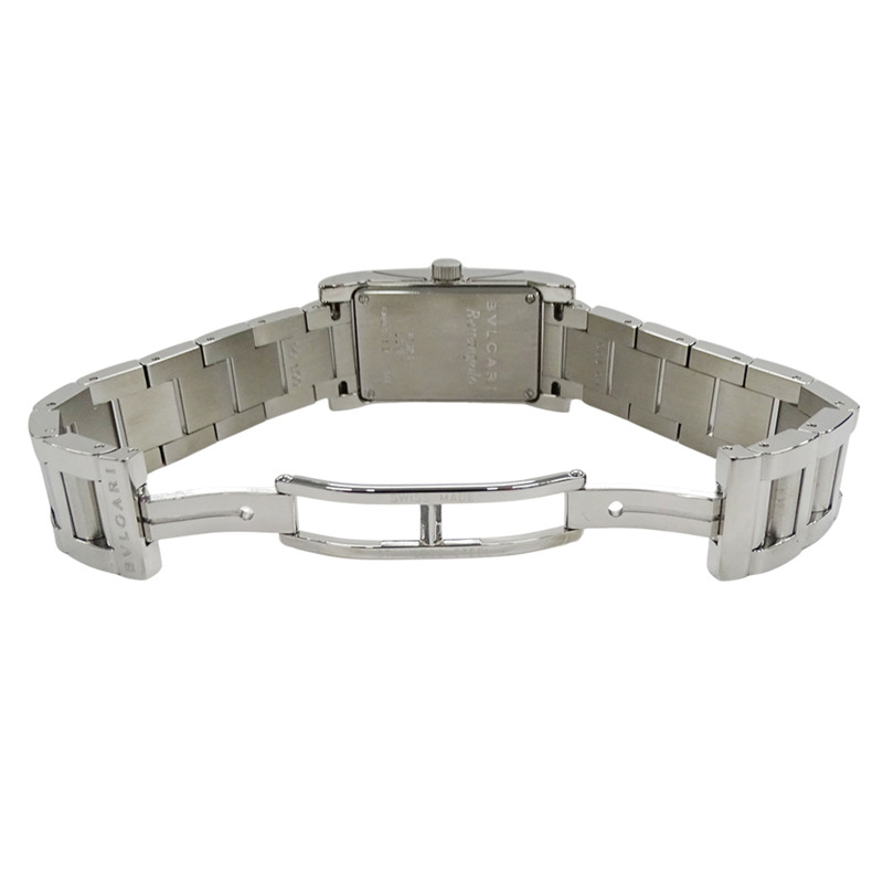 寶格麗 (Bulgari) 女士腕錶,品牌:Rettangolo 石英錶,不銹鋼 (SS),型號:RT39S,銀色,白色,方形-3