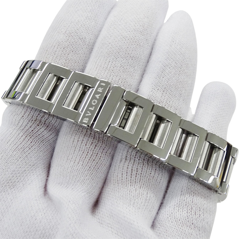 寶格麗 (Bulgari) 女士腕錶,品牌:Rettangolo 石英錶,不銹鋼 (SS),型號:RT39S,銀色,白色,方形-4