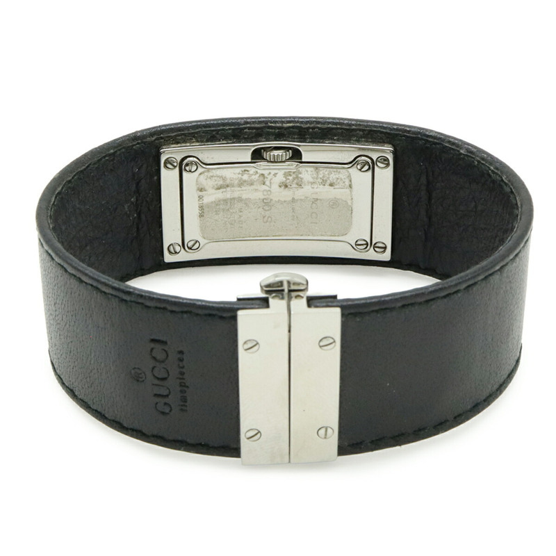GUCCI 女士石英腕錶 7800S,黑色錶盤,不鏽鋼錶殼,皮革錶帶-6
