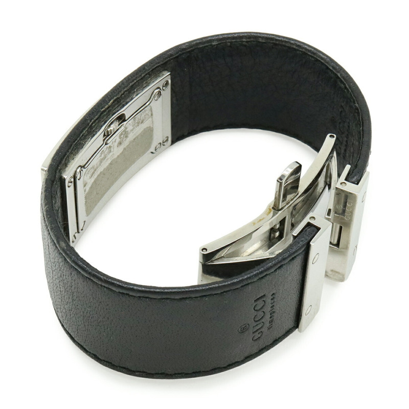 GUCCI 女士石英腕錶 7800S,黑色錶盤,不鏽鋼錶殼,皮革錶帶-7