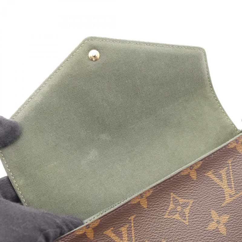 路易威登 Multi Pochette Felicie 單肩包/手提包,塗層帆布,Monogram 圖案,女士款,棕色/綠色,M80091-4