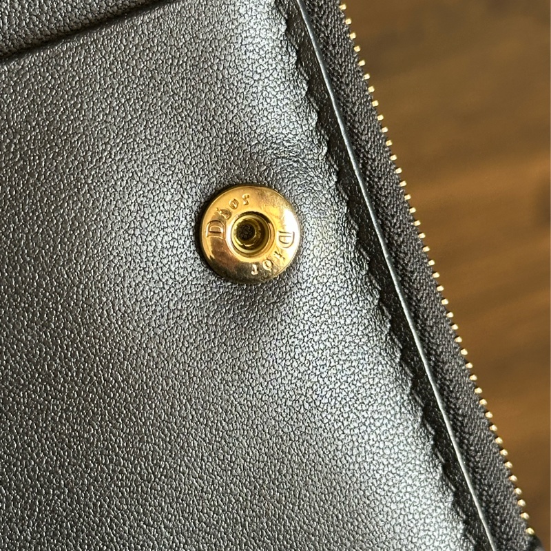 DΙΟR Dаhliа Саrо 短夾 錢包 牛皮短夾 黑色錢包-1