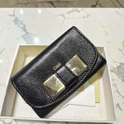 Chloe Lilly 蝴蝶結 6扣 鑰匙包  黑色