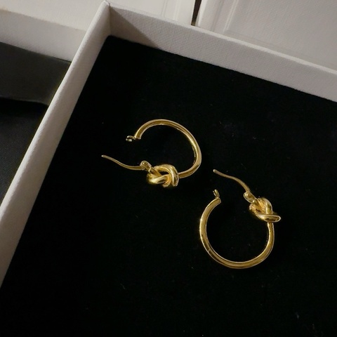 Celine 扭結耳環 金色Knot圈形