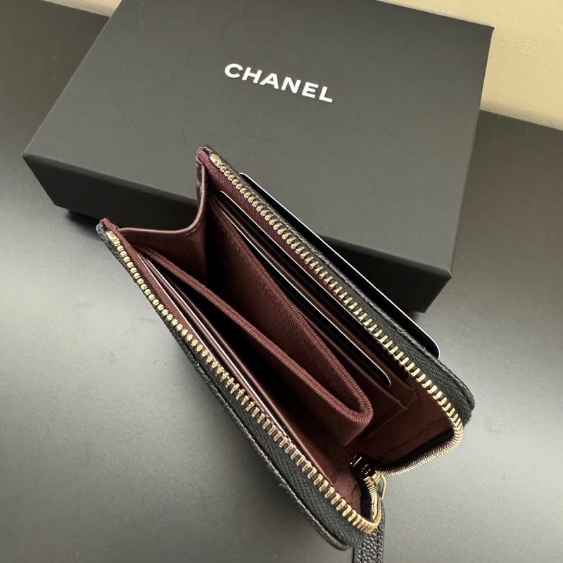 Chanel 短夾L型錢包-荔枝皮革黑色🪅全新品芯片-大缺貨-6