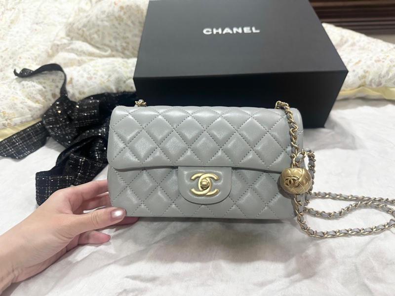 chanel CF20 金球,灰藍-6