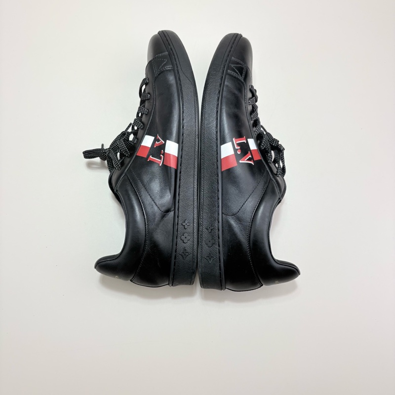 LOUIS VUITTON LV字母LOGO黑色板鞋-4