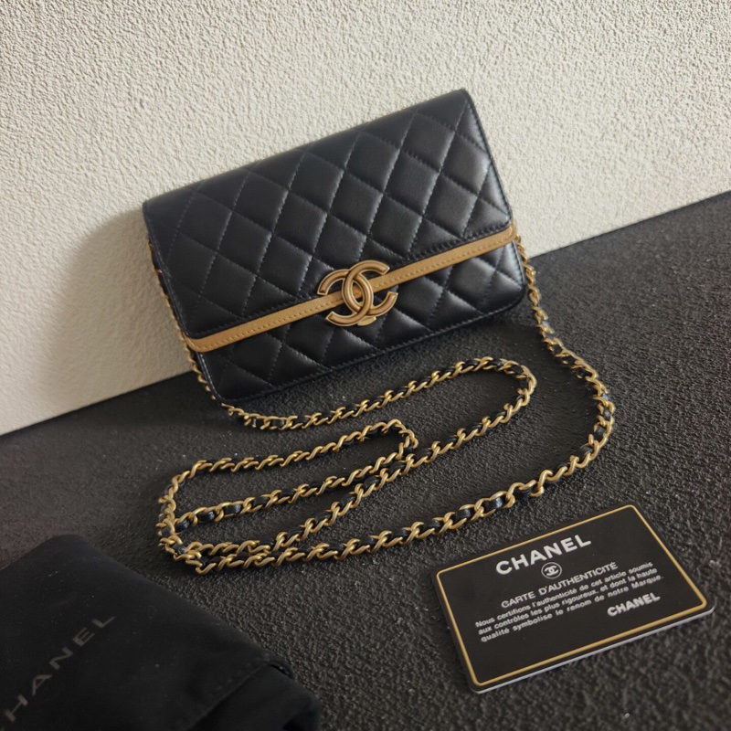【全網稀有✨放心不撞包】Chanel香奈兒 埃及系列 黑金Woc發財包|腋下包｜單肩包｜斜背包-3