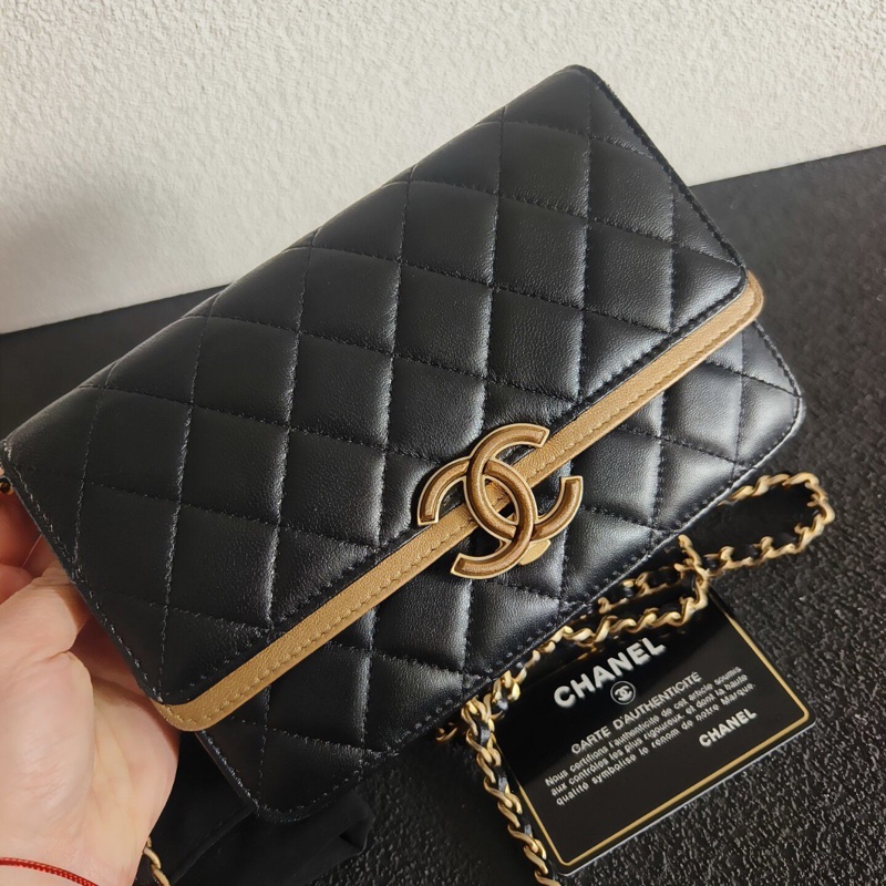 【全網稀有✨放心不撞包】Chanel香奈兒 埃及系列 黑金Woc發財包|腋下包｜單肩包｜斜背包-4