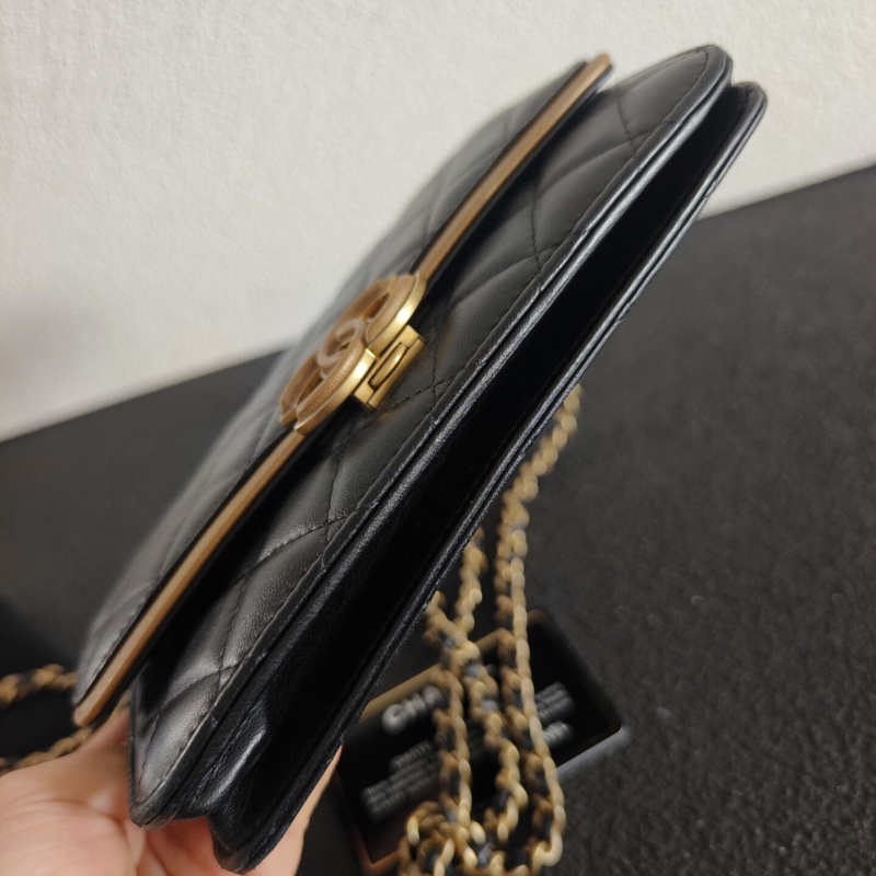 【全網稀有✨放心不撞包】Chanel香奈兒 埃及系列 黑金Woc發財包|腋下包｜單肩包｜斜背包-6