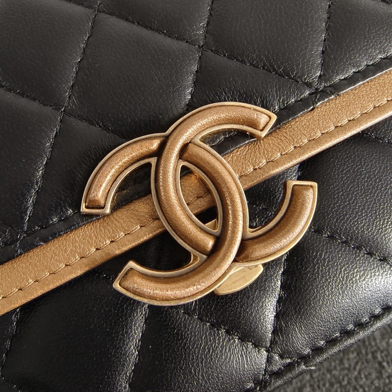 【全網稀有✨放心不撞包】Chanel香奈兒 埃及系列 黑金Woc發財包|腋下包｜單肩包｜斜背包-7