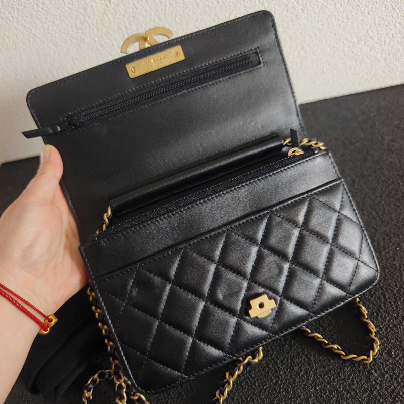 【全網稀有✨放心不撞包】Chanel香奈兒 埃及系列 黑金Woc發財包|腋下包｜單肩包｜斜背包-8