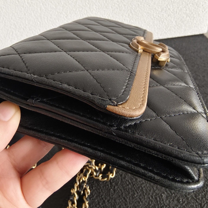【全網稀有✨放心不撞包】Chanel香奈兒 埃及系列 黑金Woc發財包|腋下包｜單肩包｜斜背包-11