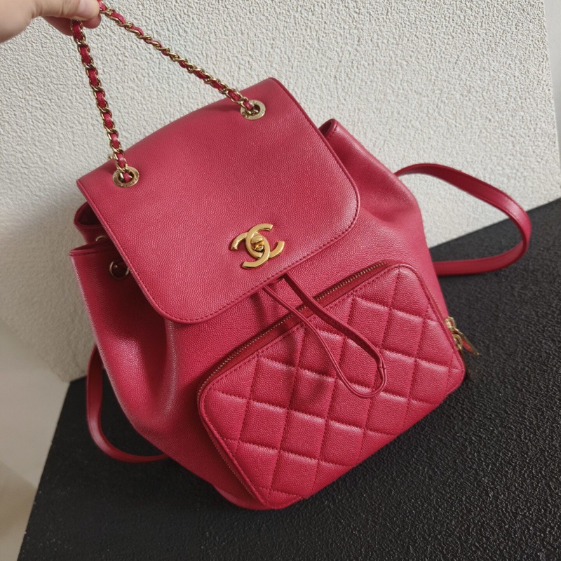 【全網最低價✨獨特罕有色💗】Chanel香奈兒粉色荔枝牛皮duma雙肩包-2