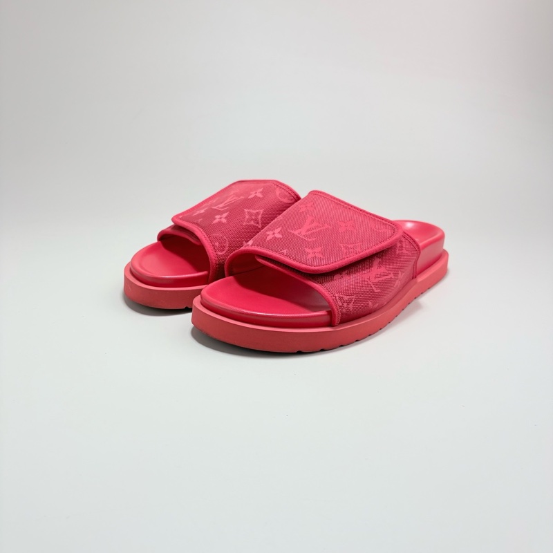 LOUIS VUITTON LV老花滿LOGO魔術貼拖鞋-0