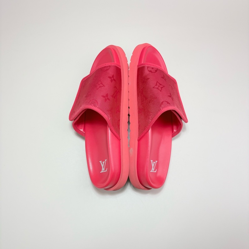 LOUIS VUITTON LV老花滿LOGO魔術貼拖鞋-4