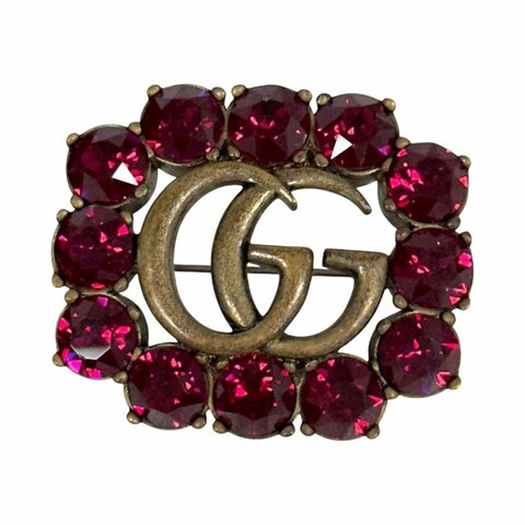 GUCCI GG Marmont 水鑽 胸針