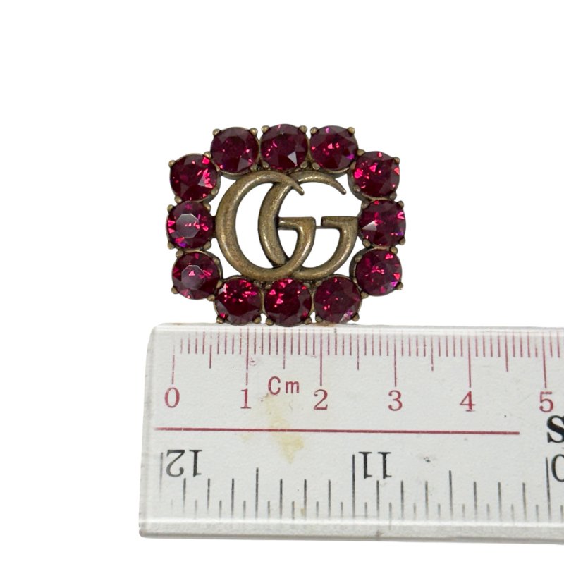 GUCCI GG Marmont 水鑽 胸針-11