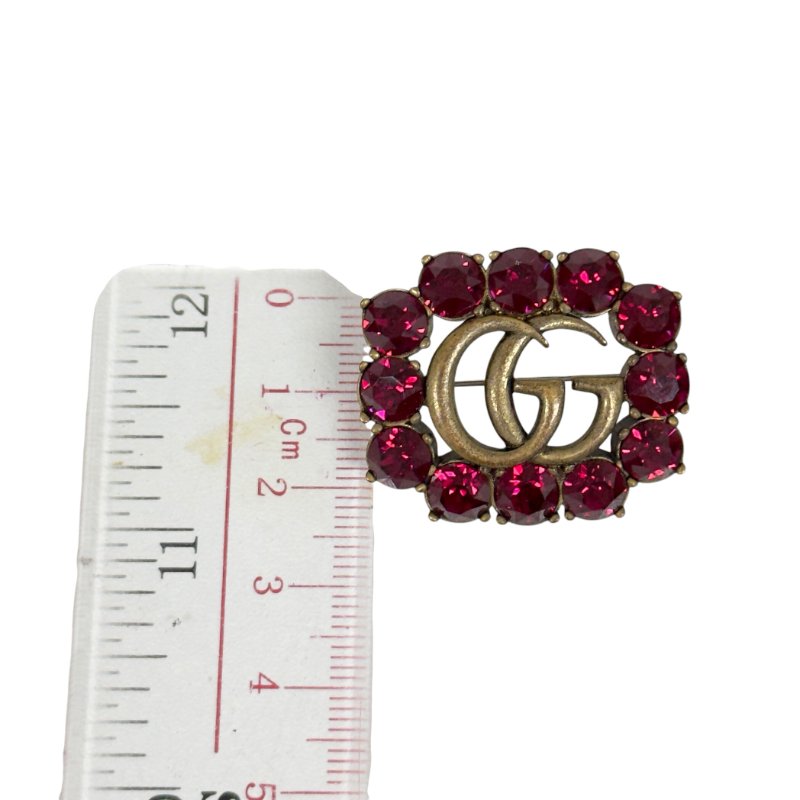 GUCCI GG Marmont 水鑽 胸針-12