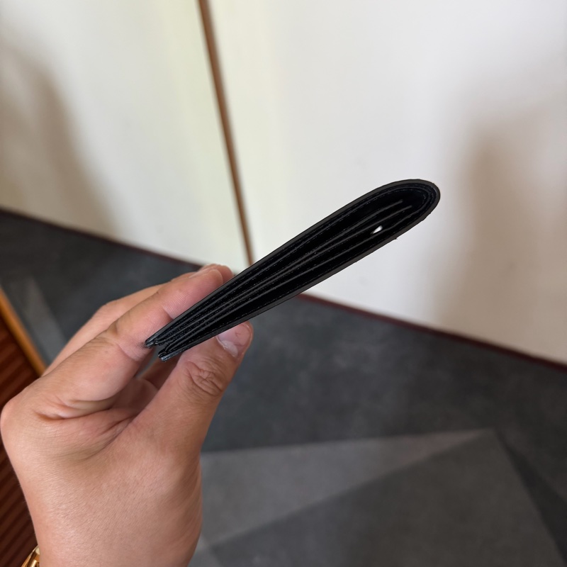 Lv黑色老花對開短夾 芯片款-2