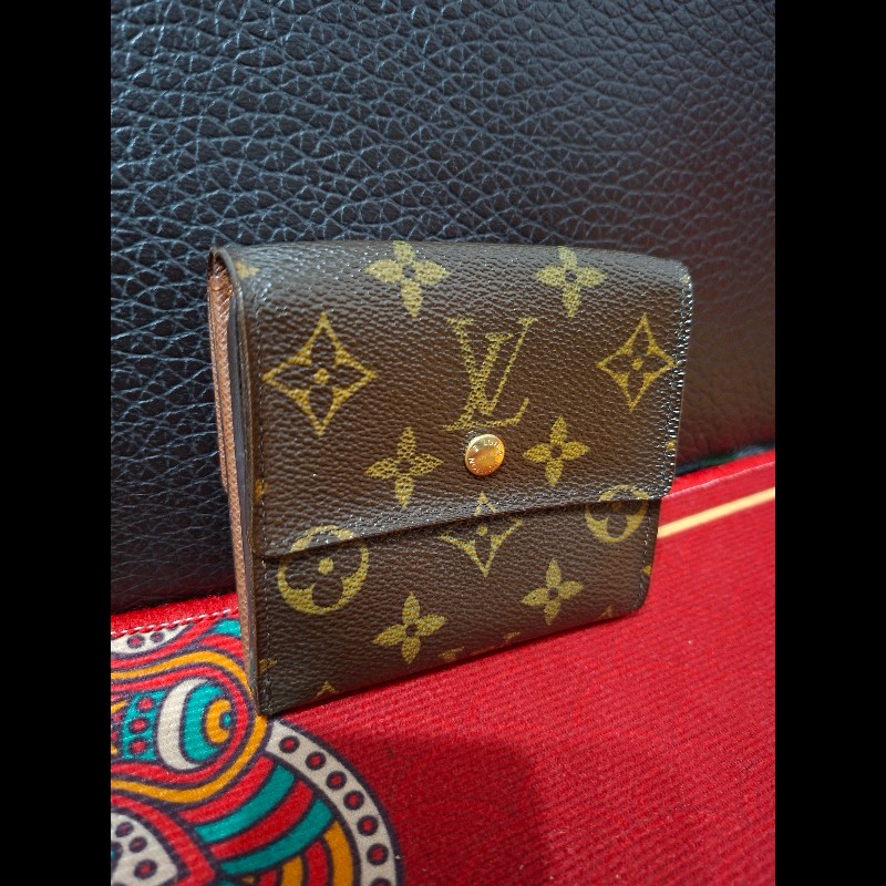日本二手/LV/三折層中夾/內有零錢袋/SP0038-1