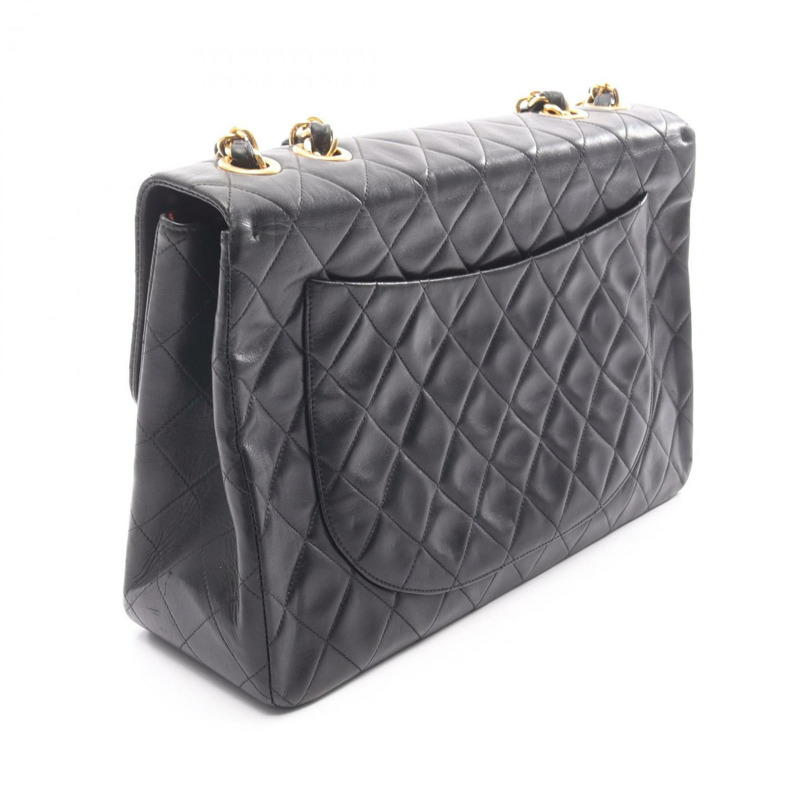 香奈兒 Deca Matelasse 34 羊皮單肩包/手提包,女士,黑色-1