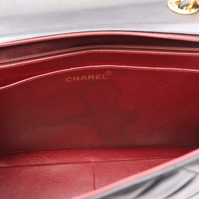 香奈兒 Deca Matelasse 34 羊皮單肩包/手提包,女士,黑色-5