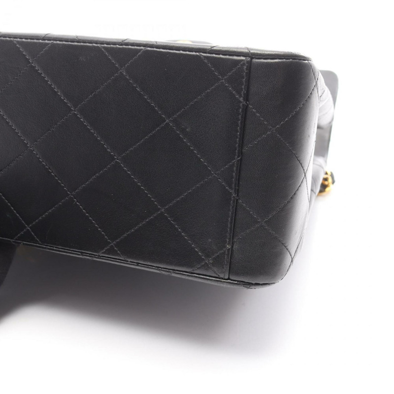 香奈兒 Deca Matelasse 34 羊皮單肩包/手提包,女士,黑色-11