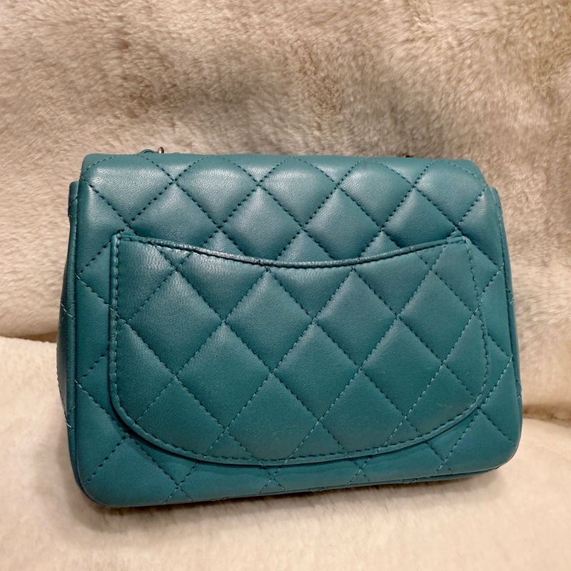 Chanel✨綠色方胖子鏈條包 19開 閒置超級新-7